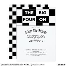 Black And White Checkered Pattern Name 40th Birthday Party Black White Checkered Pattern Invitation Zazzle Com Pattern Invitation 50th Birthday Party Themes 40th Birthday Parties