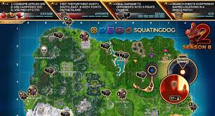 Week 6 challenges list for season 9. Fortnite Cheat Sheet Map For Season 8 Week 2 Challenges Fortnite Insider
