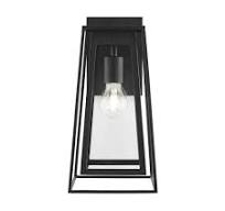 Home Decorators Collection Bailey 14.25 in. Medium Modern 1-Light Black  Hardwired Double Frame Outdoor Wall Light Lantern Sconce with Clear Glass  ...