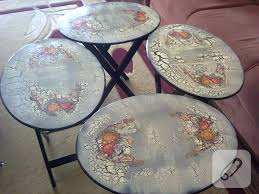 Cesitli Tekniklerle El Yapimi Ahsap Boyama Sehpalar Ahsap Isciligi Sanat Urunler