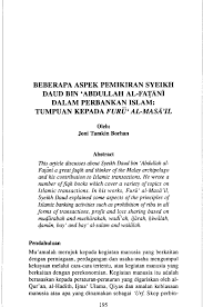 However, wan mohd saghir abdullah said that the date. Pdf Beberapa Aspek Pemikiran Syeikh Daud Bin Abdullah Al Fatanl Dalam Perbankan Islam Tumpuan Kepada Furu Al Masa Il