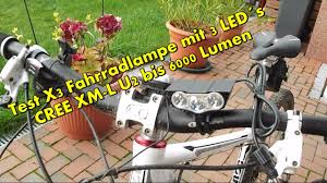 Test Bl02 Cree Xm L2 1400 Lumen 2 Led Thorefire Fahrradlampe Bicyclelamp Outdoor Youtube
