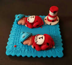 Fondant Thing 1 Thing 2 Cat In The Hat Dr Seuss Baby Cake Topper For Baby Shower Birt Baby Shower Cake Topper Adorable Baby Shower Favors Baby Shower Cupcakes