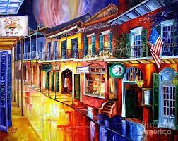 Bourbon Street Red By Diane Millsap New Orleans Art Red Art Print French Quarter Art