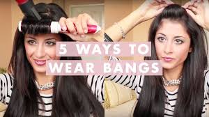 Flowing hair with bangs can be amazingly lovely hairstyle with bangs are a quick and easy way to completely modify the vibe of your hairstyle without sacrificing the length of the main part of your hair. 5 Different Ways To Wear Bangs Youtube