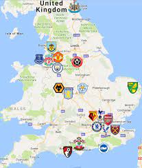 2019 Premier League Map Premier League Soccer Premier League Teams Premier League Logo