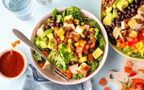 10 Meal Sized Salads Under 500 Calories Myfitnesspal Sweet And Spicy Chicken Myfitnesspal Recipes Cobb Salad Recipe