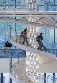 The Atrium Serves As The Social Heart Of The Building Offering A Range Of Spaces For Students To Study Relax Modern Staircase Architect Stairs Architecture