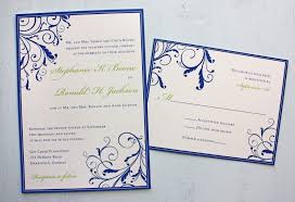 Simple Elegant Invitation In My Colors Could Tie In The Peacock Feathe Royal Blue Wedding Invitations Wedding Invitations Borders Yellow Wedding Invitations