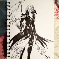It is the result of a collaboration between square enix and disney interactive studios. Sephiroth From Kingdom Hearts 2 I Wasn T Too Happy When I D Just Done The Lines But Filling In The Black Helped Quite Sketch Book Sketch A Day Kingdom Hearts