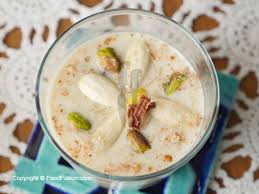 This aromatic silken pudding finds its origins with the mughals and in urdu translates to 'sweetened milk with dried dates'. Sheer Khurma Food Fusion