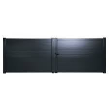Portail Battant Aluminium Lao Gris Zinc Naterial L 349 X H 125 8 Cm Leroy Merlin En 2020 Portail Cadre Aluminium Couleur Gris Anthracite