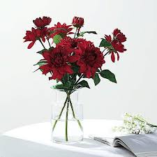 Burgundy bridesmaid dresses and blush bridal gown, , blush this boutonniere has been crafted with beautiful silk flowers and artificial leaves. 2 Burgundy 30 In Tall Dahlia Spray Stems Silk Artificial Flowers