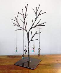 Welded Tree Jewelry Display In Brown Welding Art Projects Welding Projects Jewelry Tree Display