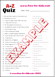 You can use this swimming information to make your own swimming trivia questions. Children S A To Z Quiz Sheets Www Free For Kids Com