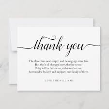 Thank You Minimalist Baby Shower Simple Photo Zazzle Com Baby Shower Thank You Gifts Funeral Thank You Notes Minimalist Baby