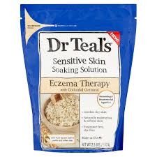 Eczema epsom salt soak home treatment effectively moisturizes skin and get rid of dry skin problems. Dr Teal S Sensitive Skin Soaking Solution Eczema Therapy 2 5 Lbs Walmart Com Walmart Com