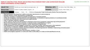 line supervisor cv resume sample