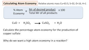 Solution show solution % atom economy = ` formula weight of the desired product/sum of formula weight of all the reactants used in the reaction xx 100` concept: Quantitative Chemistry Secondary Science 4 All