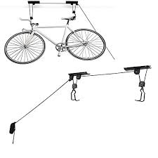 Bicycle lift for garage available here are also equipped with heavy pressure technology joints for stable operations. Buy Homee Bike Lift Heavy Duty Bicycle Ceiling Hook Mount Hoist Storage For Garage Shed Vertical Bike Holder Indoor Hanging System With Screw Online In Indonesia B0716klzbh