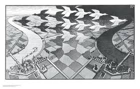 This introductory book from taschen basic art 2.0 taps into escher's brilliant mind with key works from his restless investigation of image and perception. Day And Night Art Print M C Escher Art Com