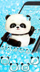 Lovely Blue Panda Glitter Theme For Android Apk Download