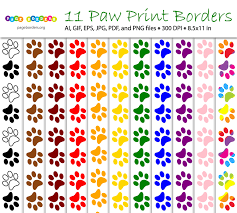 Paw Print Borders Paw Print Bulletin Boarder Ideas Colorful Borders Design