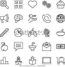 Thin Line Vector Icon Set Heart Stock Vector Royalty Free