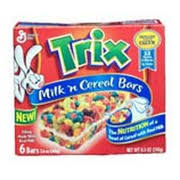 general mills milk n cereal bars trix