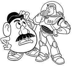 Vegetables coloring pages for kids: Mr Potato Head And Buzz In Toy Story Coloring Page Download Print Online Coloring Pages For Free Color Nimbus
