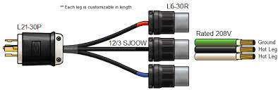 3 phase rack power strip current and power capacity calculation. Splitter Power Cord L21 30p To L6 30r X3 30a 120 208v
