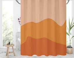And fits standard size bathtub / shower areas. Burnt Orange Shower Curtain 72x72 Abstract Shower Curtains Etsy Orange Shower Curtain Abstract Shower Curtain Burnt Orange Shower Curtain