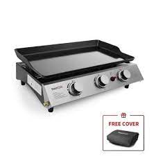 That will easily sear several hot dogs and hamburger patties at once. Tabletop Flat Top Grills Gas Grills The Home Depot