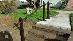 Allow the concrete to set. Round Handrail Wolf Handrail