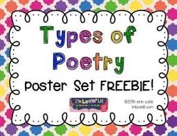 Types Of Poetry Poster Set Freebie Poetry Posters Poetry For Kids Elementary Poetry