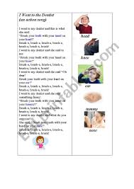 I'm just going to post office. I Went To The Dentist An Action Song Esl Worksheet By Korova Daisy