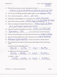 Step 2 choose the species that can produce h+, and write balanced equations for the reactions producing h+. Acids And Bases In Solution Worksheet Answers Promotiontablecovers
