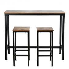 Luxury breakfast bar table with hanging lamp and ornamental plants, bar table chairs, bar height table bases ~ home design. 3 Pcs Bar Table Set W 2 Bar Stools Counter Height Dinningtable Set W High Pub Chairs Contemporary Industrial Breakfast Table Set For Home Restaurant Pub Black Rustic Brown