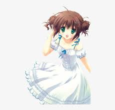 This anime haircut frames the face perfectly and is paired with gorgeous bangs that highlight the green eye color, making it a great. Brown Hair Green Eyes White Blue Dress Anime Girl Brown Hair Green Eyes Transparent Png 472x704 Free Download On Nicepng