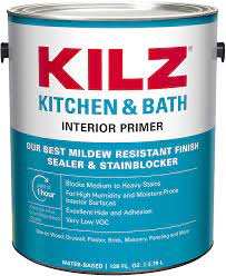 Find data sheets for all kilz® primer, paint, wood care & concrete products here. Kilz L204511 Kitchen Bath Interior Latex Primer Sealer Stainblocker With Mildew Resistant Finish White 1 Gallon 1 Gallon 128 Fl Oz Amazon Com