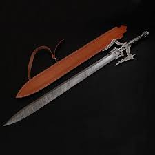 Luciendar Sword Of Light Leather Sheath Custom Leather Damascus Steel