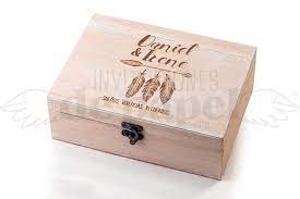 Gracias a todas las personas el misno deseo. Caja O Buzon De Los Buenos Deseos Para Boda De Madera Plumas