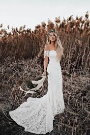 Beautiful Ivory Lace Mermaid Off The Shoulder Beach Wedding Dresses Pw Promnova Weddings Lace Beach Wedding Dress Lace Rustic Wedding Wedding Dress Necklines