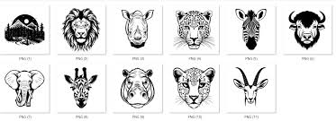 Safari Animals Bundle SVG, PNG Instant Digital Downloads