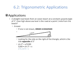 Glencoe mcgraw hill geometry honors florida learn with flashcards, games and more — for free. Chapter 6 Trigonometry 6 2 Trigonometric Applications Ppt Video Online Download