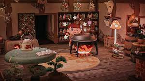 I Always Put Off Furnishing The Houses Because I Like Decorating The Outside So Much More But I Like How My Wi Animal Crossing Animal Crossing Game Witch Room