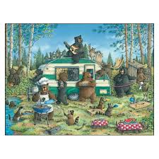 For hours of puzzle enjoyment, give a custom puzzle as a gift today! Leanin Tree Happy Campers Birthday Card 20573 Baubles N Bling Larger Piece Jigsaw Puzzles Happy Camper Birthday Bear Art