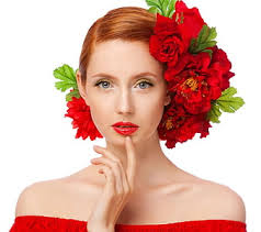 HD lady in red rose flower wallpapers