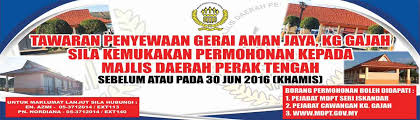 Ia telah ditubuhkan pada tahun 1948 di bawah seksyen 3 'the upper sadong district council' atau majlis daerah hulu sadong, ordinan kuasa tempatan, 1959 dan. Md Perak Tengah On Twitter Pengumuman Tawaran Penyewaan Gerai Aman Jaya Kg Gajah