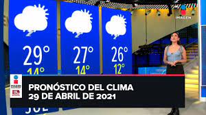 Temperaturas, probabilidad de lluvias y velocidad del viento. Clima Para Hoy 29 De Abril De 2021 Youtube